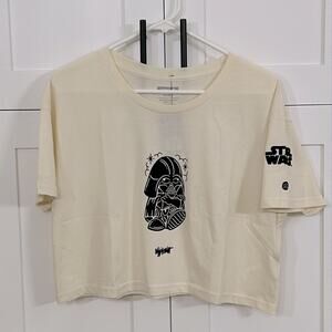 Stance Star Wars Darth Vader Cropped Graphic Tee Cream Women’s Size M NWT